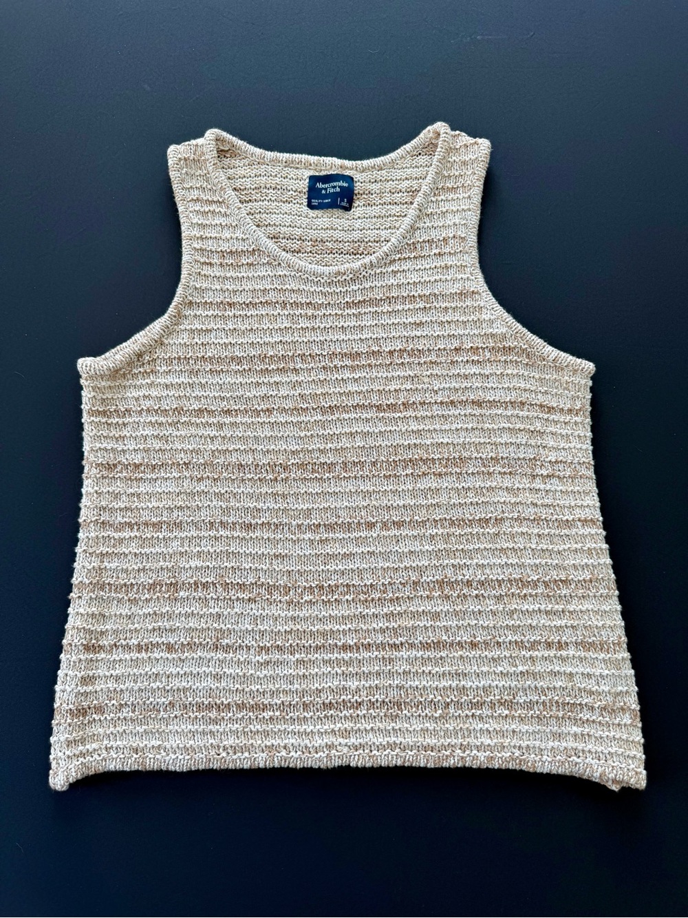 Abercrombie & Fitch Men's Cream Knit Tank Top
